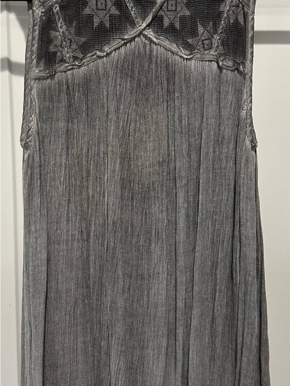 Free People Gray Crochet Mesh Top - Picture 3 of 3